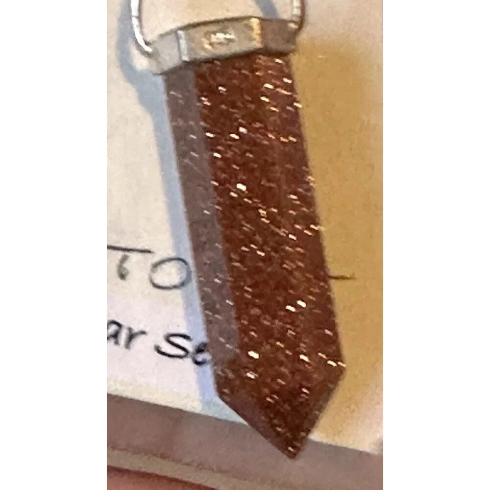 Goldstone Energy Pendant 925 Silver mount Confidence Strength Mystical Sedona